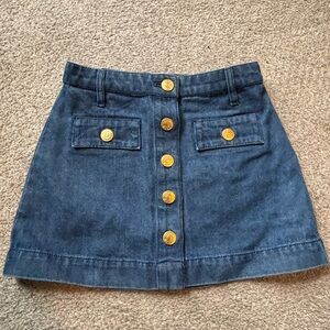 Crewcuts Denim Mini Skirt with Gold Buttons